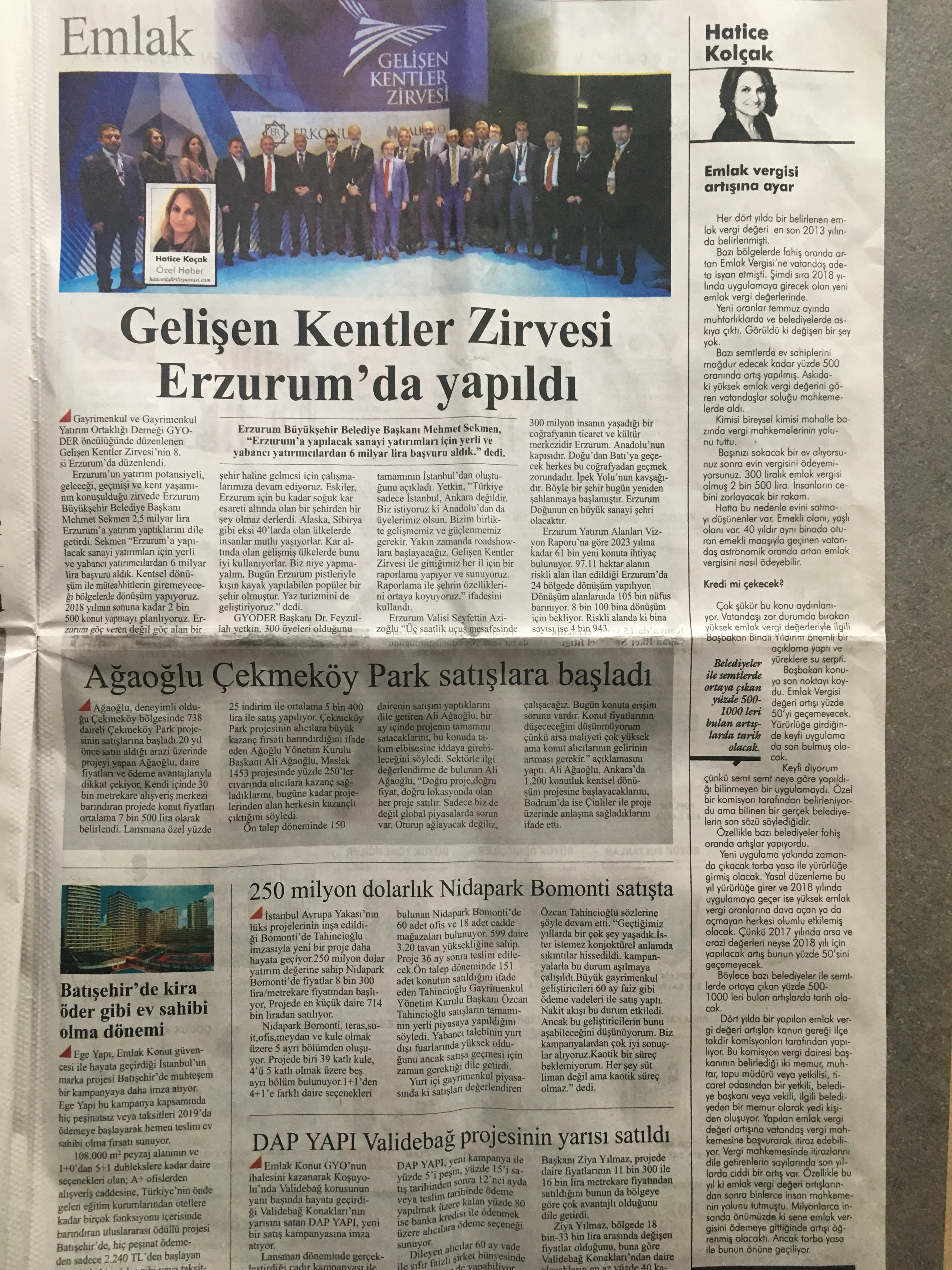 Diriliş Postası 8 Ekim Emlak Sayfası / Hatice Kolçak