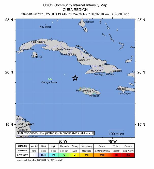 Küba açıklarında korkutan deprem! 7.4'lük Küba depremi sonrası Tsunami alarmı verildi...