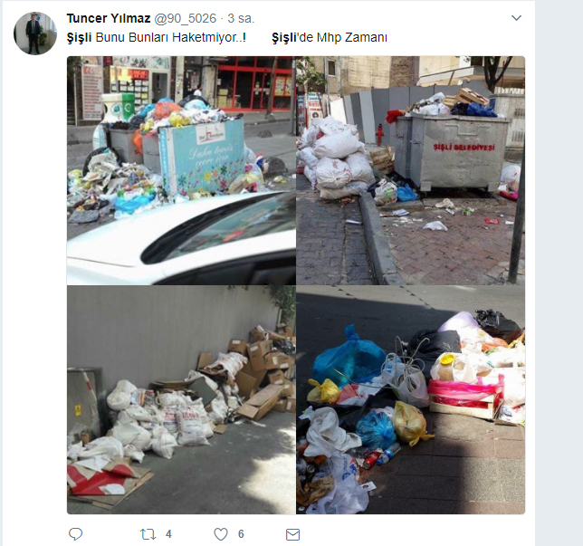 Bu fotoğraf Şişli'de bu sabah çekildi! Çöpler grev nedeniyle toplanamıyor