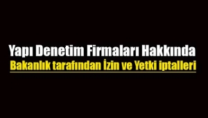 Yapı Denetim Firma ve çalışanlara yeni iptaller