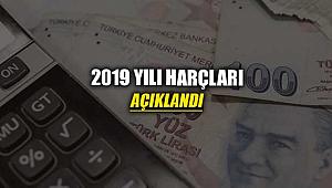 2019 harçları açıklandı