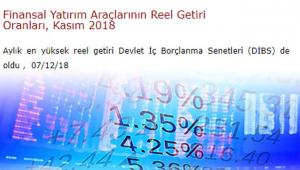 Kasım 2018'de aylık en yüksek reel getiri Devlet İç Borçlanma Senetlerinde oldu