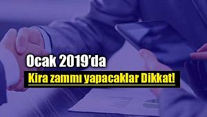 Ocak 2019 kira artış oranı (TÜFE)