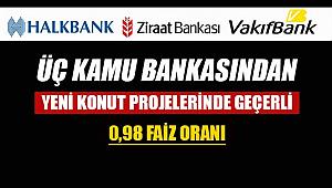 Üç kamu Bankası konut kredisi faiz oranlarını 0.98'e indirdi