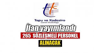 Tapu ve Kadastro'da çalışacak 265 sözleşmeli personel işe alınacak