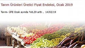 2019 Ocak ayında Tarım- ÜFE yüzde 8.29 arttı