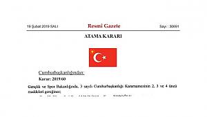 Gençlik ve Spor Bakanlığına yeni isimler atandı