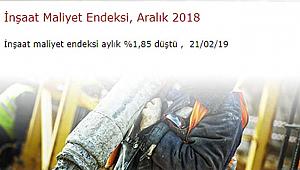 İnşaat ve bina maliyetleri Aralık ayında düştü