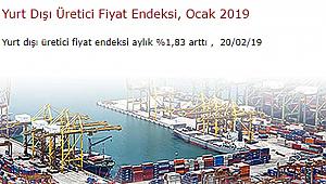 Ocak 2019 Yurt Dışı ÜFE yüzde 1.83 arttı