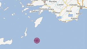 Akdeniz'de deprem oldu! Muğla Marmaris açıklarında 3.8 büyüklüğünde deprem
