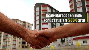 Ocak-Mart döneminde konut satışları %33,0 arttı