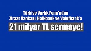 Türkiye Varlık Fonu'ndan Ziraat Bankası, Halkbank ve Vakıfbank'a 21 milyar TL sermaye