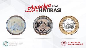 Ayasofya Camii için Darphaneden para, PTT'den özel pul