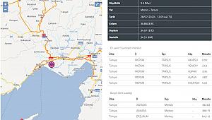 Mersin Tarsus'ta 3.6 büyüklüğünde korkutan deprem