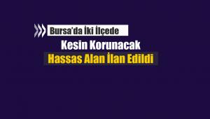 Bursa'da iki ilçe için hassas alan ilanı