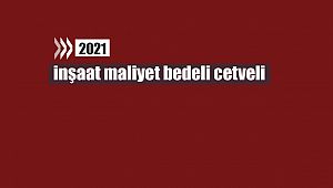 Emlak vergisi genel tebliği: 2021 inşaat maliyet bedeli cetveli