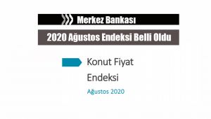 2020 Ağustos ayı TCMB konut fiyat endeksi rakamları açıklandı