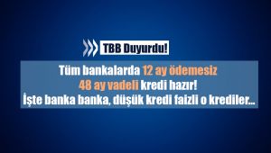Tüm bankalarda 12 ay ödemesiz 48 ay vadeli kredi hazır! İşte banka banka, KGF destekli düşük kredi faizli o krediler...