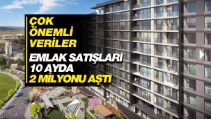 10 ayda 2 milyon üzeri emlak satışı