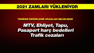 2021 MTV, Ehliyet, Tapu, Pasaport harç bedelleri ile Trafik cezaları zamlı tarife yüklendi!