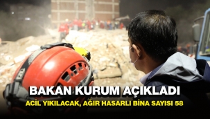 Bakan Kurum açıkladı: 'acil yıkılacak, ağır hasarlı ve yıkık bina sayısı 58'