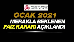 Merkez Bankası 2021 Ocak'ta faizlere dokunmadı