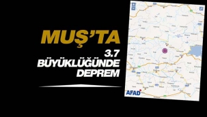 Son Depremler: Muş'ta 3.7 büyüklüğünde korkutan deprem