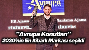 "Avrupa Konutları" 2020’nin En İtibarlı Markası seçildi
