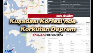 Kuşadası Körfezi Aydın'da 3.7 büyüklüğünde deprem meydana geldi