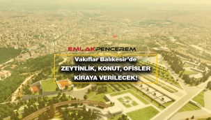 Vakıflar Genel Müdürlüğü Balıkesir'de kaç adet zeytinlik, ofis, konut kiraya verecek?