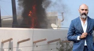 Ünlü oyuncu Kaan Çakır'ın Bodrum Bitez'deki restoranı böyle yandı