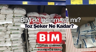 5 kg toz şeker fiyatı 42.50 TL duyan koştu BİM indirdi vatandaş kuyruk oldu...