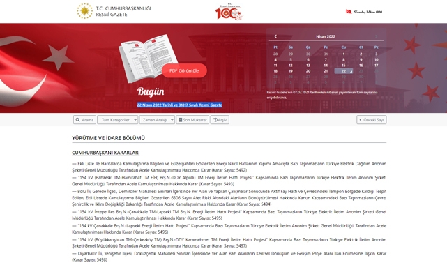 22 Nisan Resmi Gazete yönetmelik ve kararları resmen yürürlüğe girdi