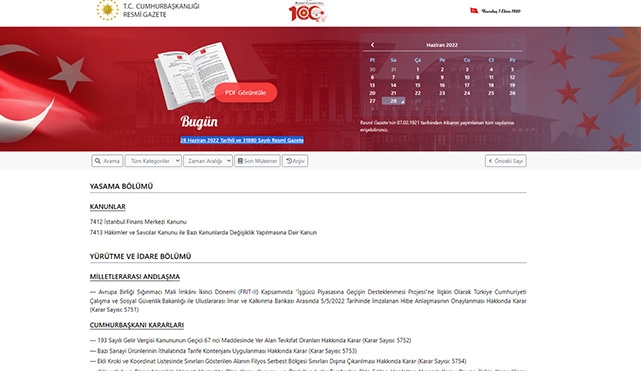 Resmi Gazete (28 Haziran 2022) hangi kritik kararlar yürürlüğe girdi?