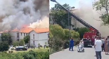 İstanbul'da Zeytinburnu Balıklı Rum Hastanesi alev alev yanıyor kontrol altına alınamıyor! Hastalar tahliye ediliyor...