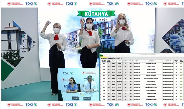 TOKİ Kütahya İnköy 466 konutluk projede 2+1 ila 3+1 evlerin kura çekilişi sonuçları açıklandı