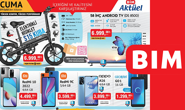 BİM'de Cuma fırsatı Elektrikli Bisiklet indirimi başladı! BİM 9 Eylül aktüel ürünler kataloğu satışta