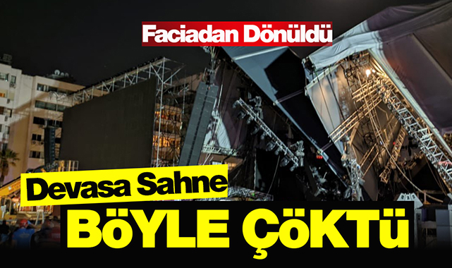 İzmir'de Tarkan konseri öncesi facianın eşiğinden dönüldü! Tarkan'ın dev sahnesi böyle çöktü...