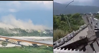 Tayvan'da 7.2 şiddetinde yıkan deprem! Tayvan'da binalar, yollar yıkıldı