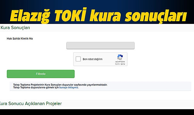 Elazığ TOKİ kura sonuçları açıklandı mı, belli oldu mu?