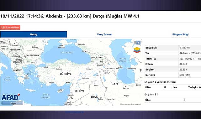Muğla'da Datça açıklarında korkutan deprem! Akdeniz'de 4.1 büyüklüğünde deprem meydana geldi