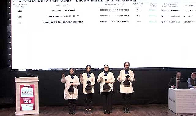 Trabzon Merkez TOKİ 1146 konutun hak sahipleri yaklaşık 33 bin kişi arasından belirlendi