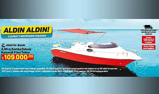 A101 online tekne satışı! 2023 A101 fiber tekne bir kez daha aktüel ürünler kataloğuna girdi ama daha pahalı...