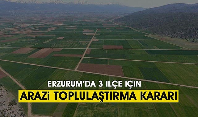 Erzurum'da 3 ilçede flaş arazi toplulaştırma kararı verildi