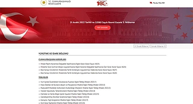 Resmi Gazete 31 Aralık Mükerrer Sayısı