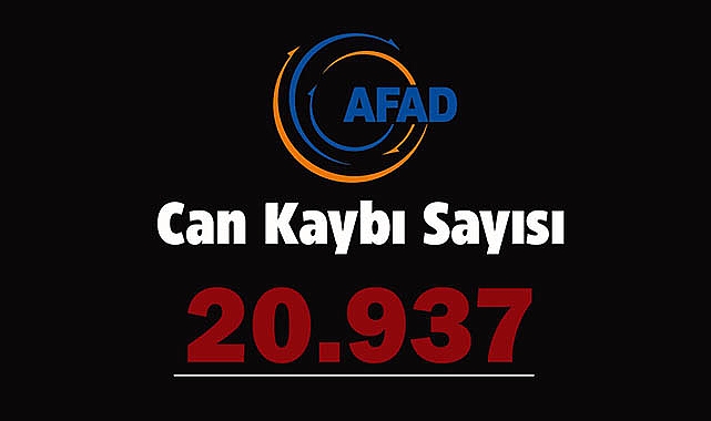 AFAD: Depremde can kaybı sayısı 20 Bin 937 oldu!