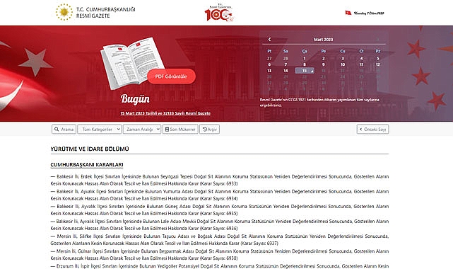 Resmi Gazete 15 Mart 2023 tarihli kritik kararları neler?