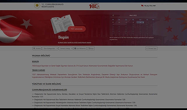 Resmi Gazete 3 Mart 2023