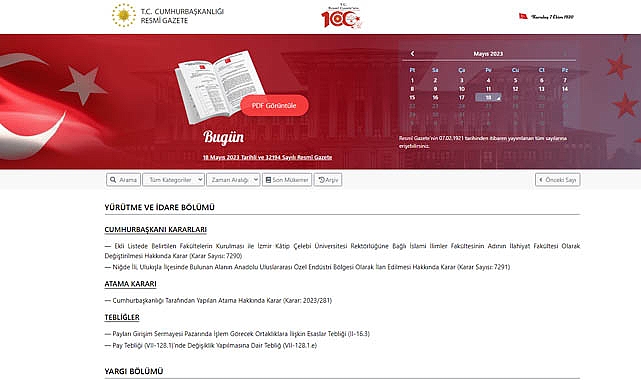 Resmi Gazete (18.05.2023)