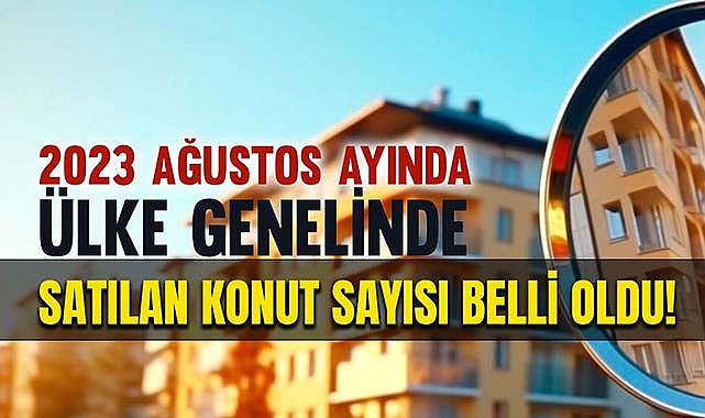 2023 Ağustos ayında kaç konut satıldı? Konut satışları belli oldu